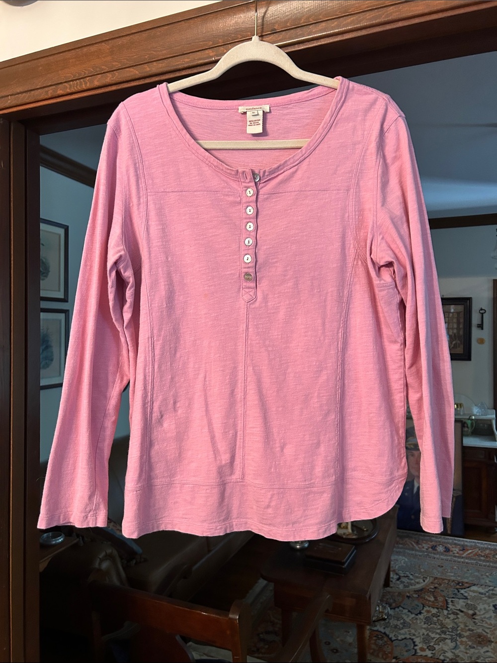 Sundance Pink Long-Sleeve Henley Top